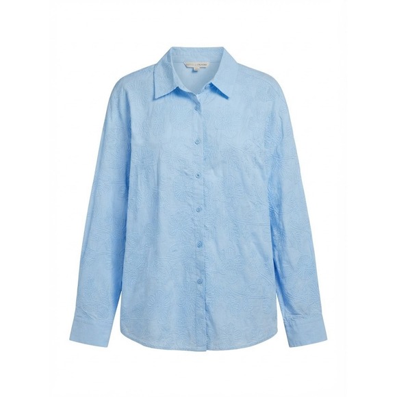 Hester & Orchard Tops - hester orchard shirt M Cotton button down floral blue Boho Beach Classic Fall